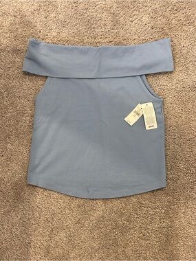 Aerie BNWT Off-Shoulder Tank Top - Light Blue Size S